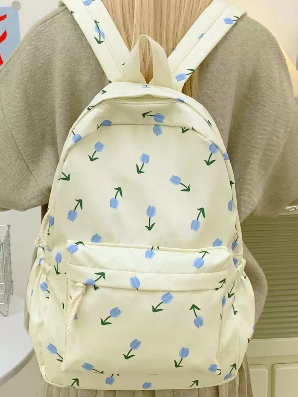 Floral Print Lightweight Backpack Bag, image 6