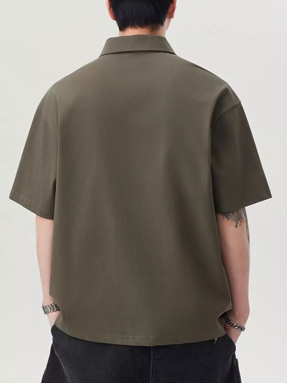 Men's Plus Size Button Detail Short Sleeve Polo, image 4