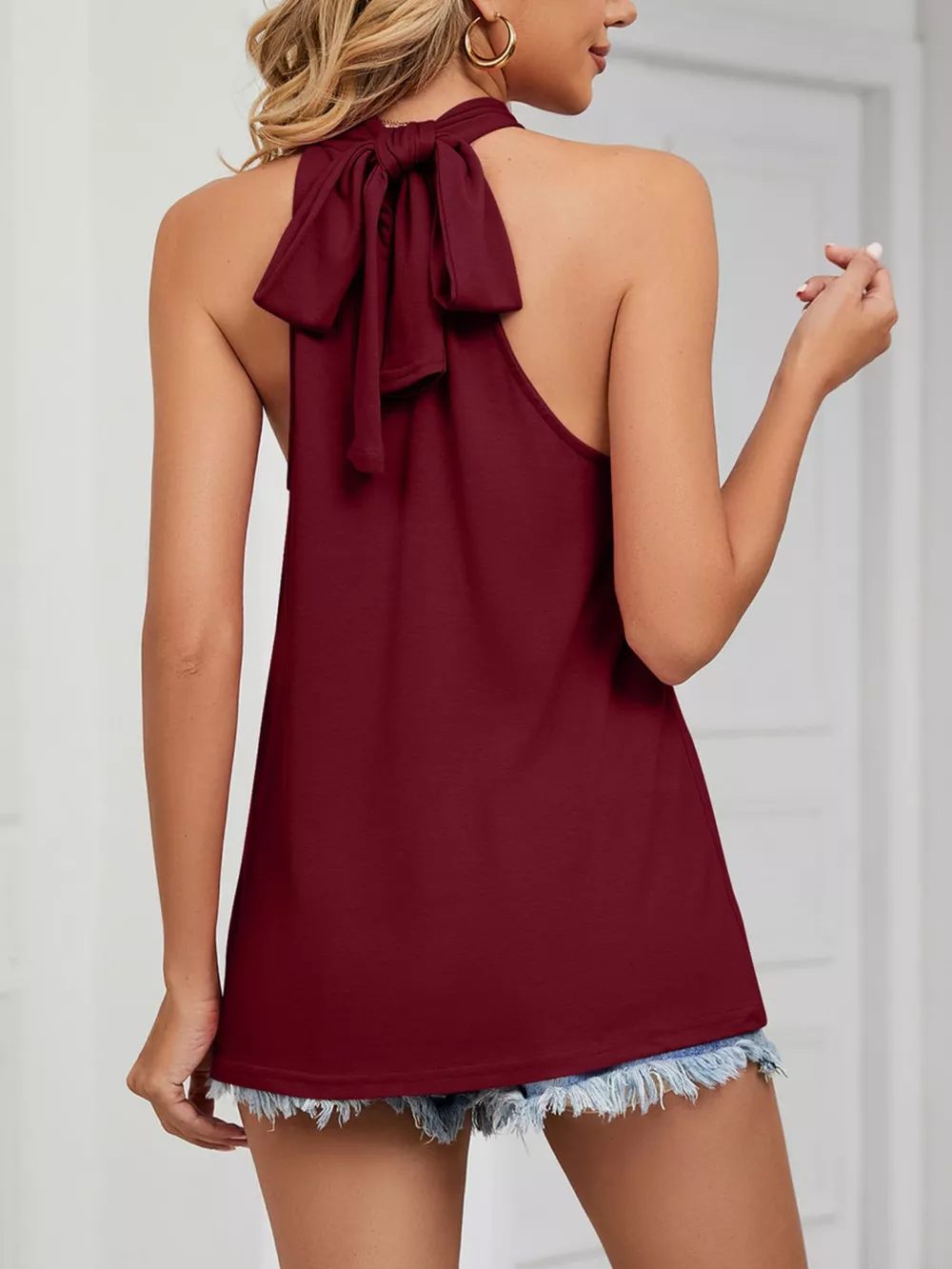 High Neck Tie Back Cami, image 5