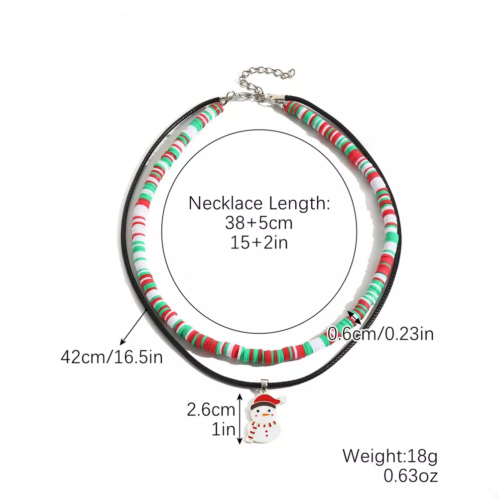 PU Leather Cord Necklace with Christmas Santa Pendant, image 5