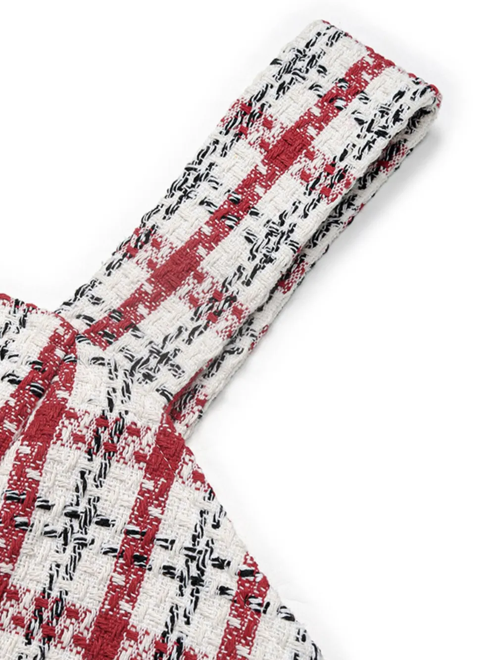 Plaid Tweed Square Neck Mini Dress, image 3