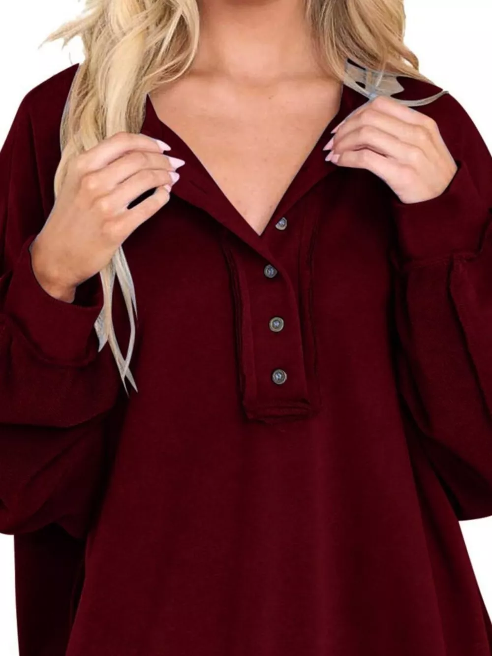 Half Snap Long Sleeve Sweatshirt, image 11