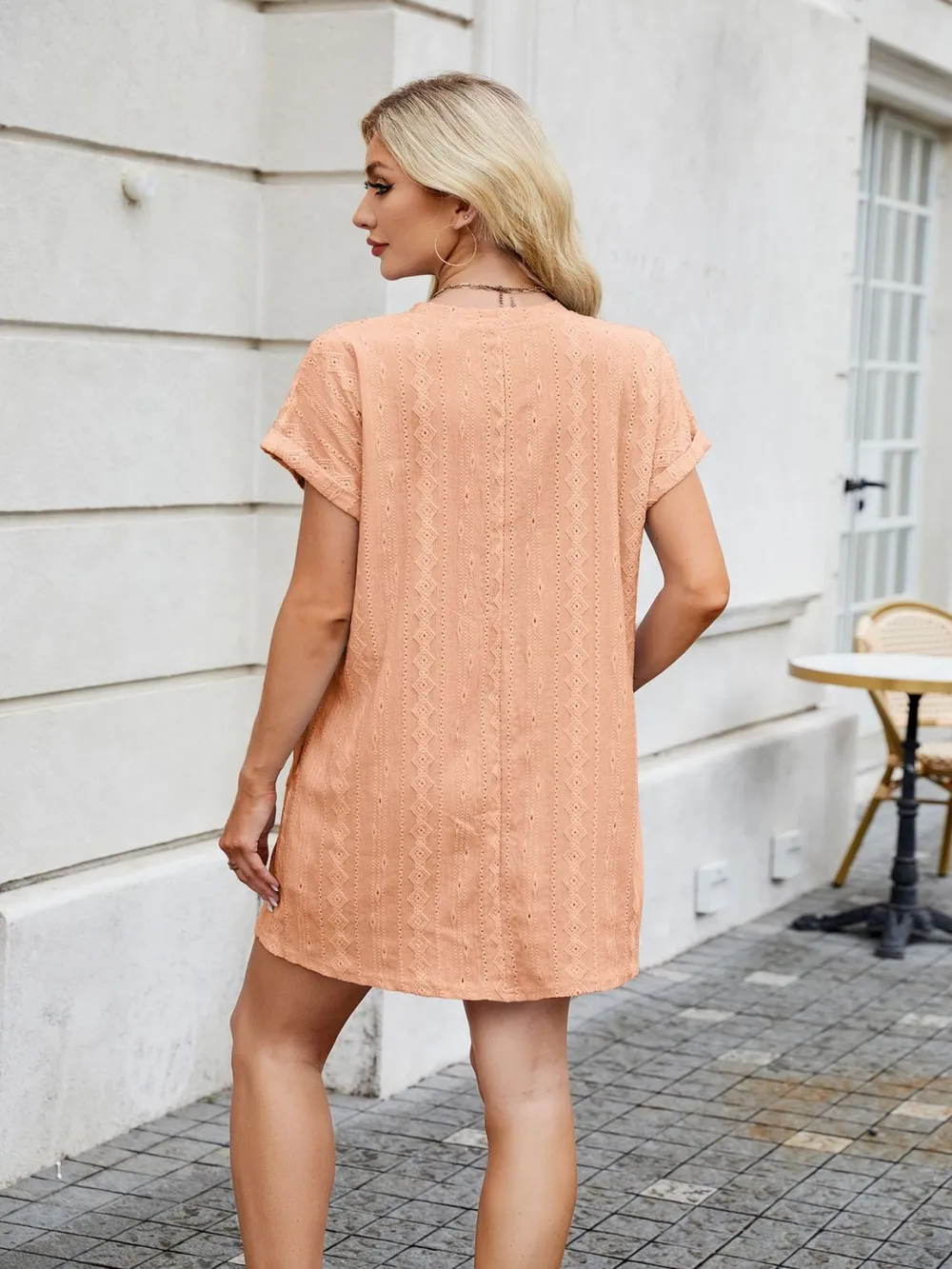 Round Neck Short Sleeve Mini Dress, image 13