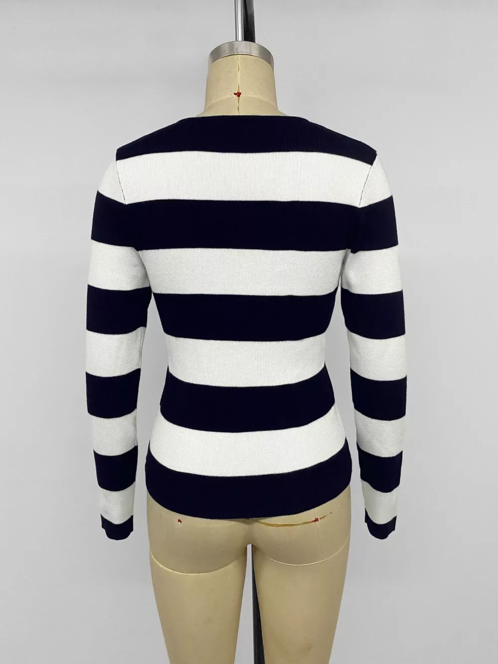 Striped Button-Down Knit Cardigan, image 13