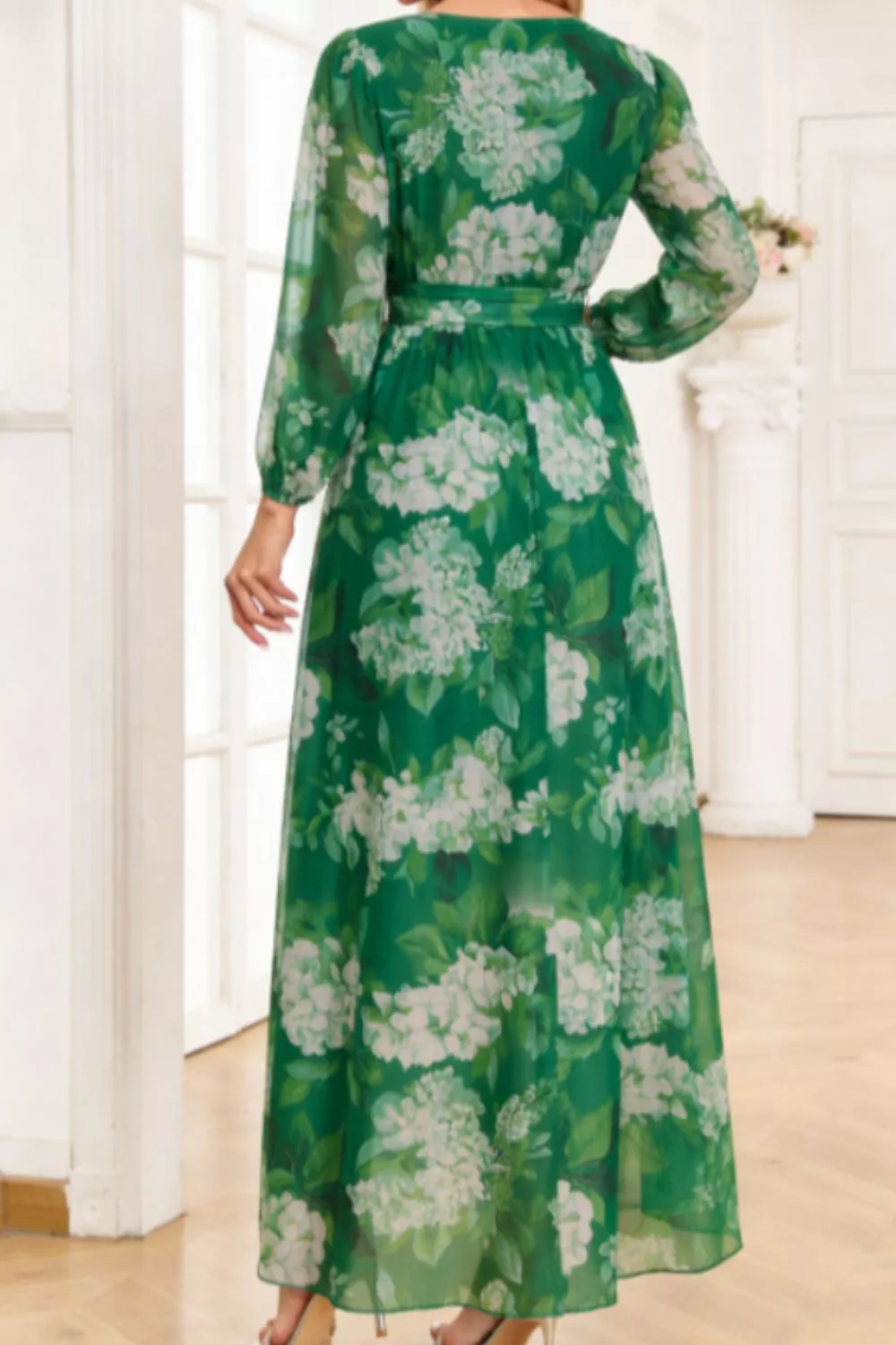 Floral Print Long Sleeve Maxi Dress, image 2
