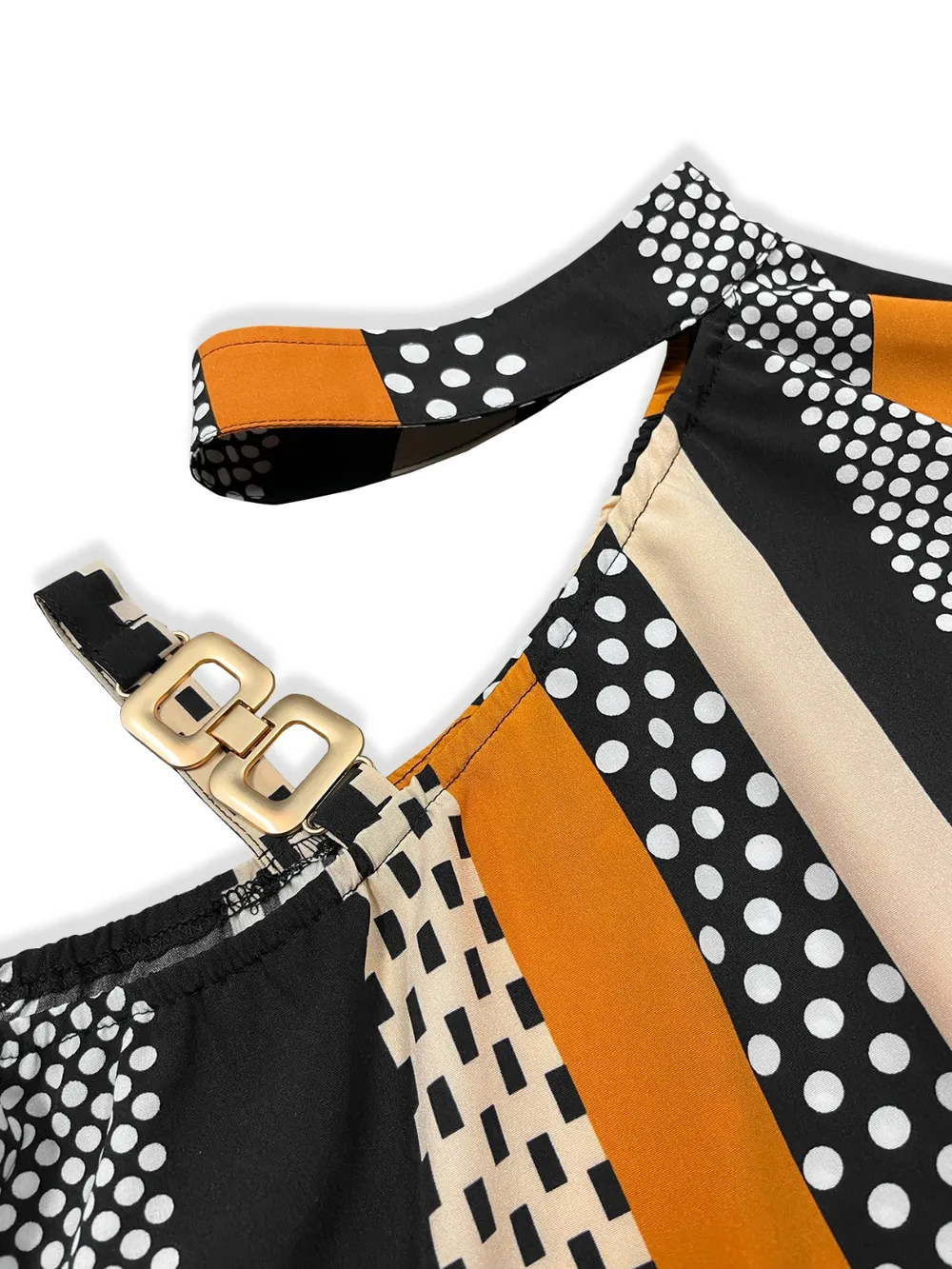 Cutout Color Block Mock Neck Blouse, image 2