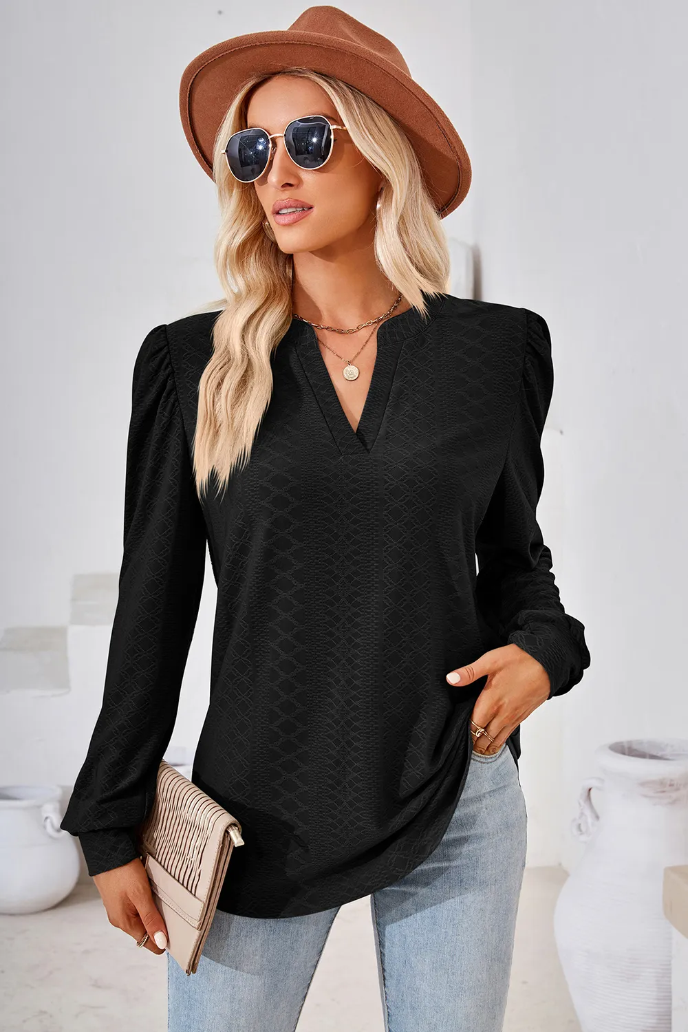 Notched Long Sleeve T-Shirt, image 11