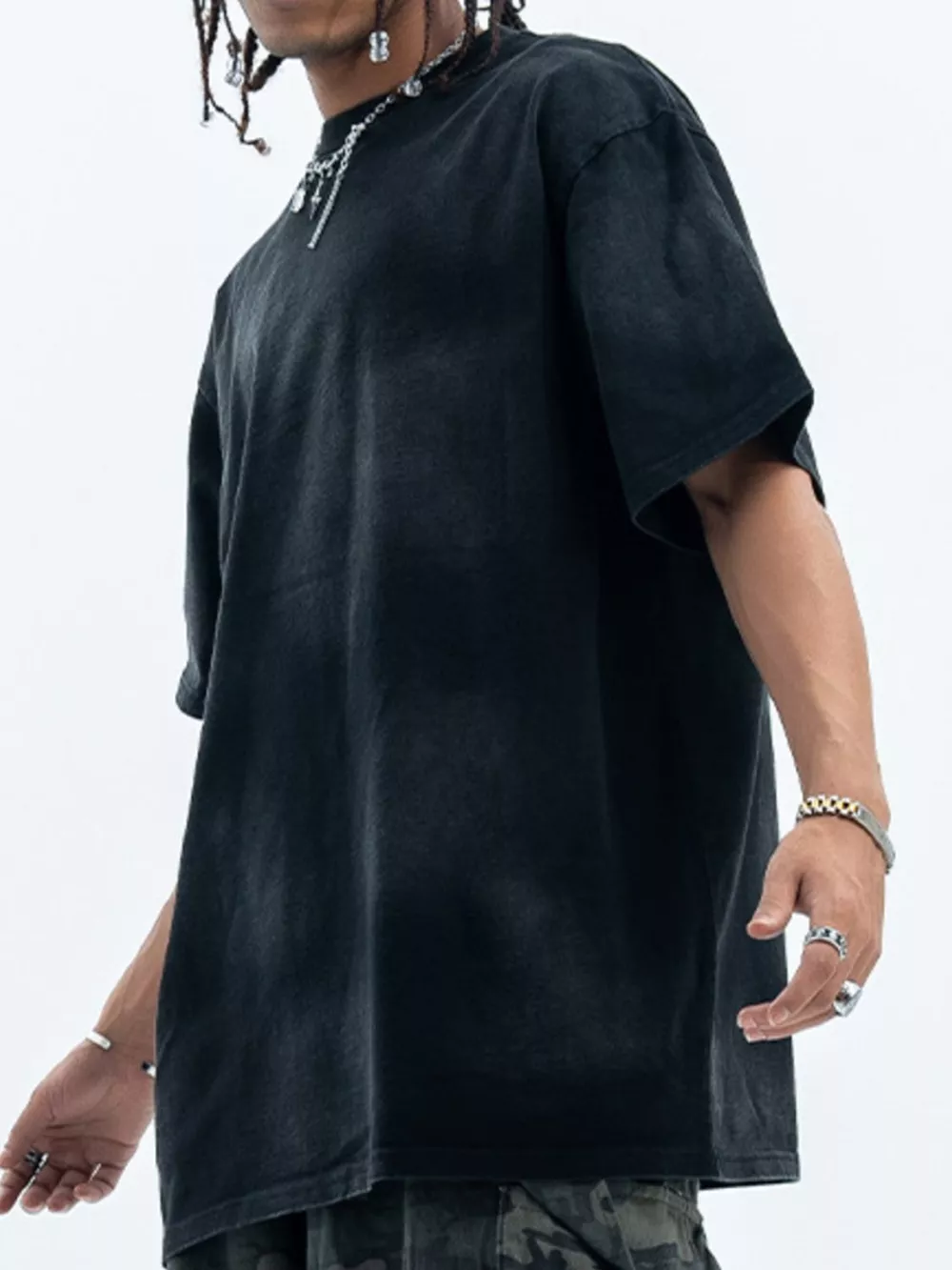 Men's Washed Short Sleeve Oversized T-Shirt, image 2