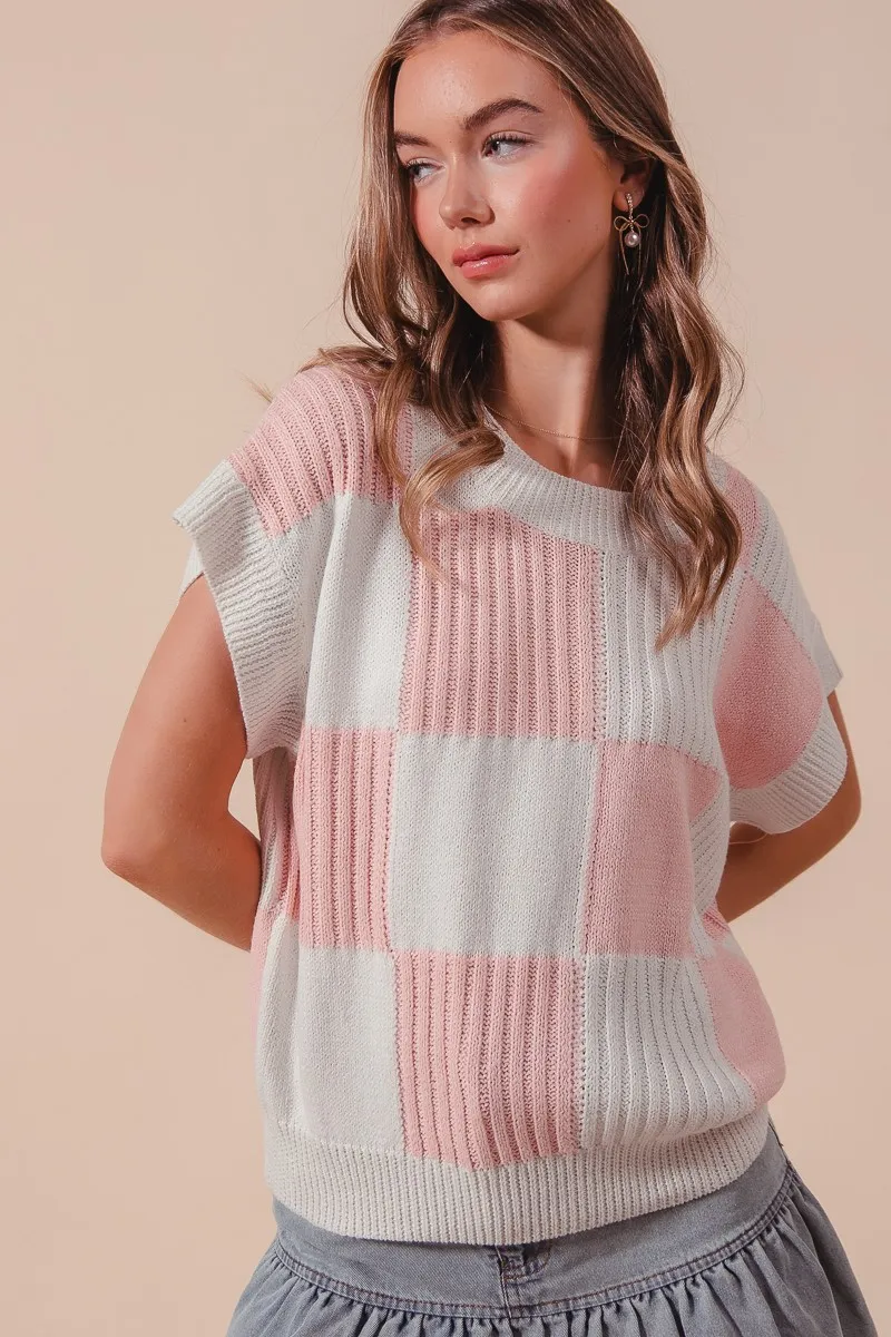 Check Plaid Casual Sweater Top, image 2