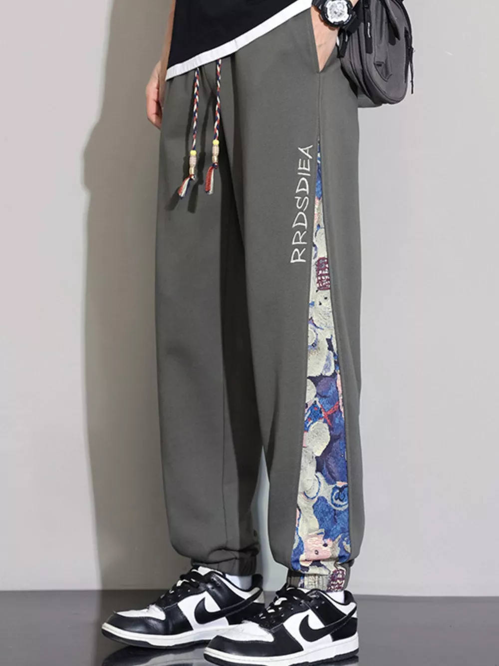Men's Plus Size Casual Bear Print Side Panel Sweatpants, image 2