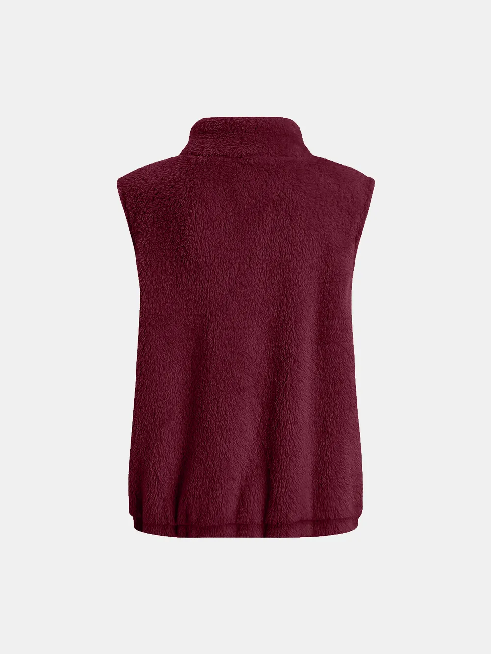 Full Size Fuzzy Zip Up Vest Coat with Pockets, image 12