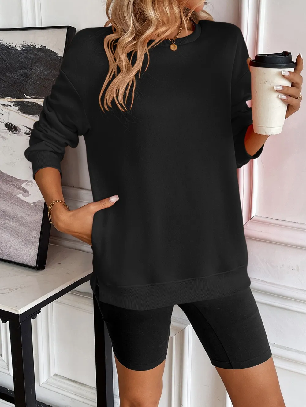 Round Neck Long Sleeve Sweatshirt, image 24