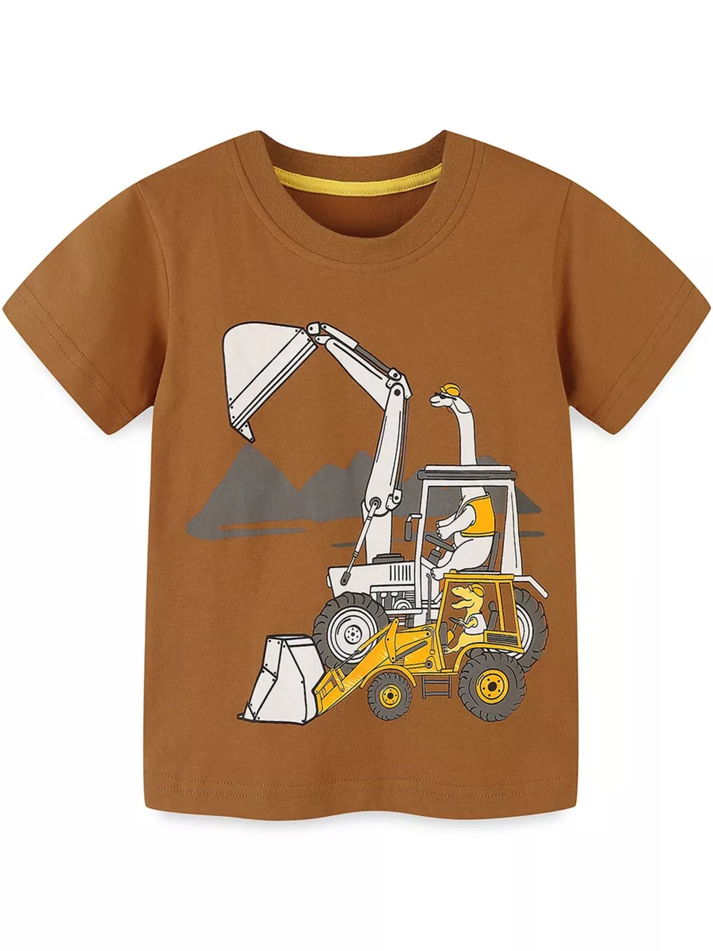 Children's Excavator & Dinosaur Graphic T-Shirt, image 2