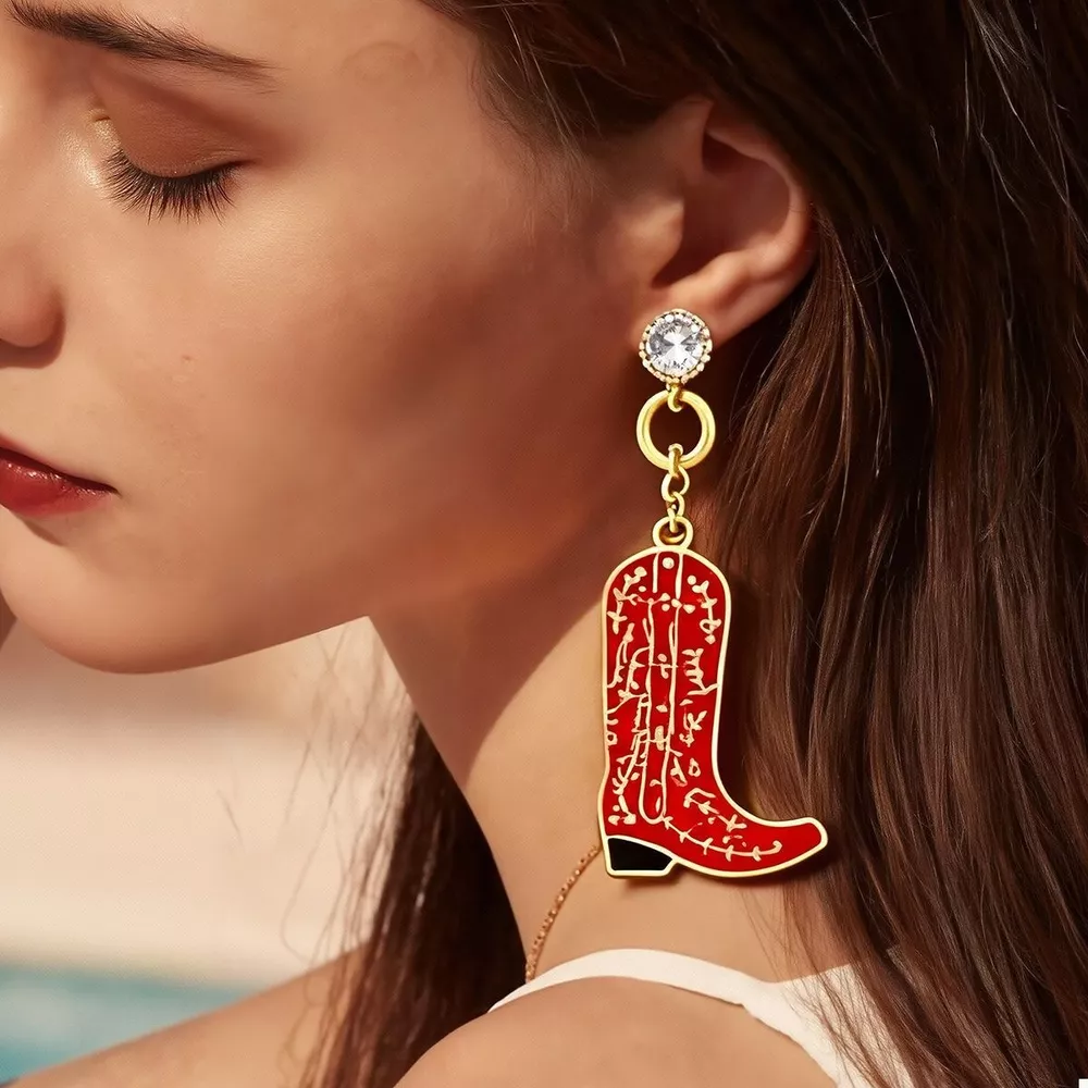 Cowboy Boot Dangle Earrings