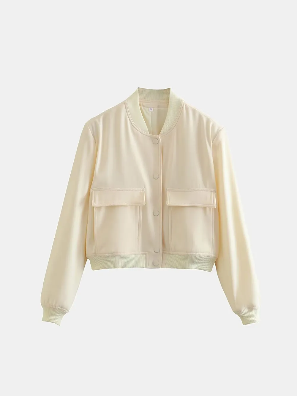 Pocketed Snap Down Baseball Collar Jacket, image 10