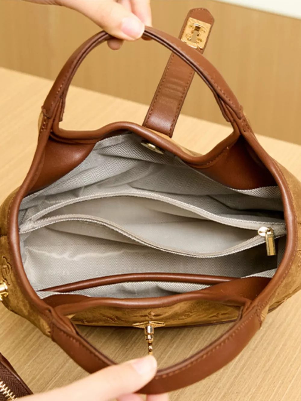 Embossed Crossbody Bag with Detachable Coin Pouch, image 14
