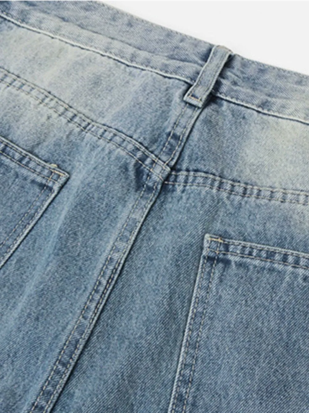 Men's High Waist Wide Leg Washed Jeans, image 4