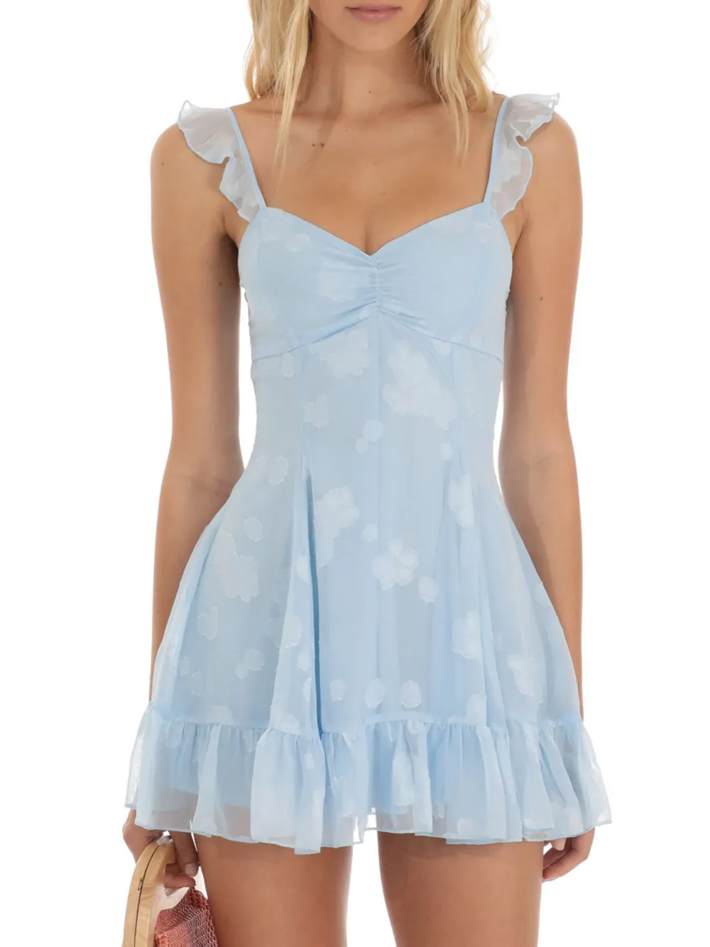 Floral Sweetheart Ruffled Cami Mini Dress, image 5