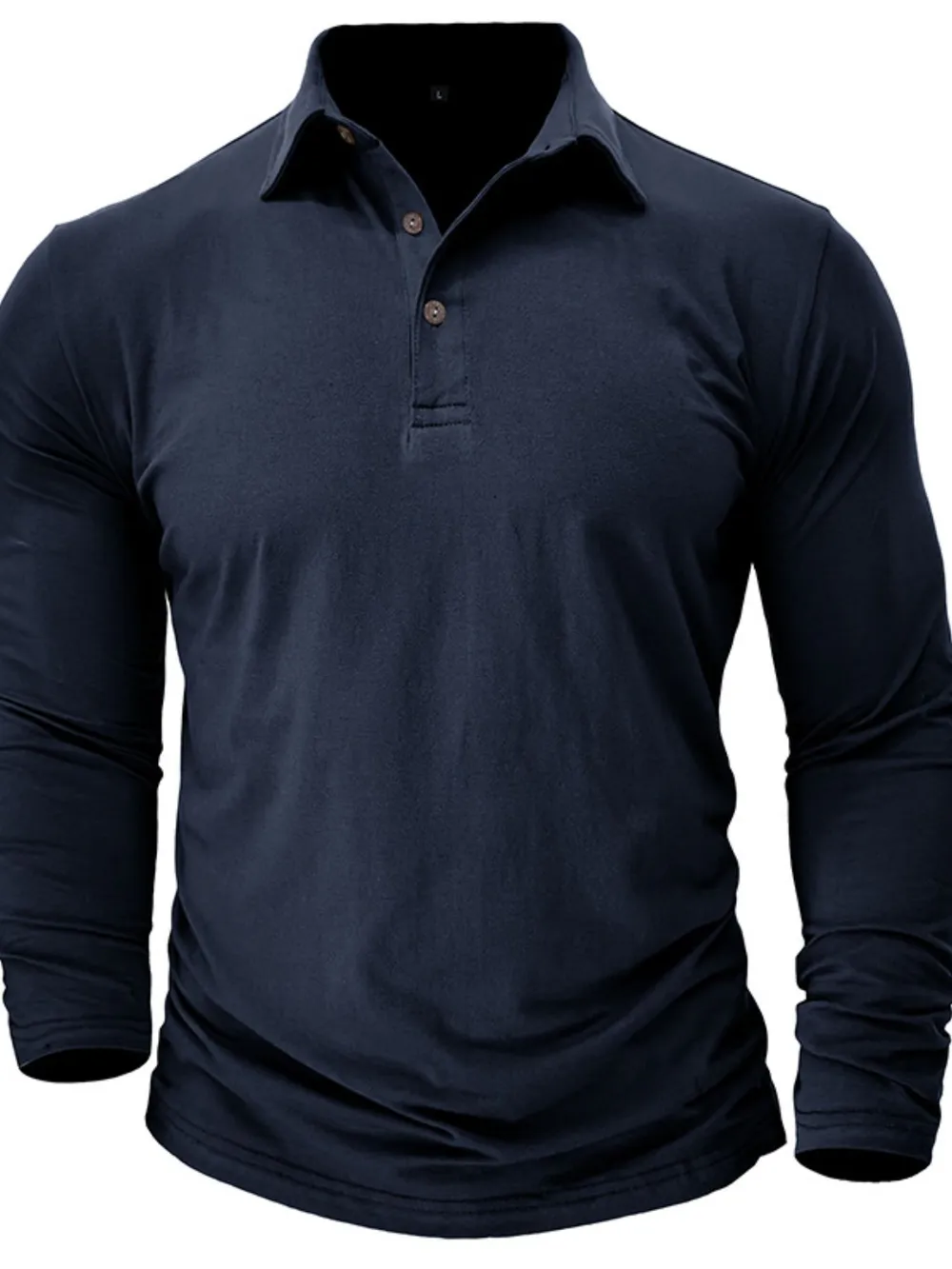 Men's Collared Neck Long Sleeve Polo, image 3