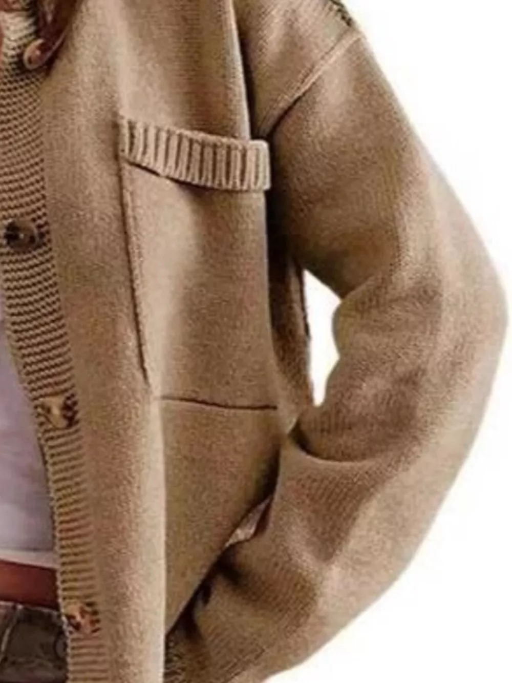 Casual Knit Button-Down Cardigan, image 2