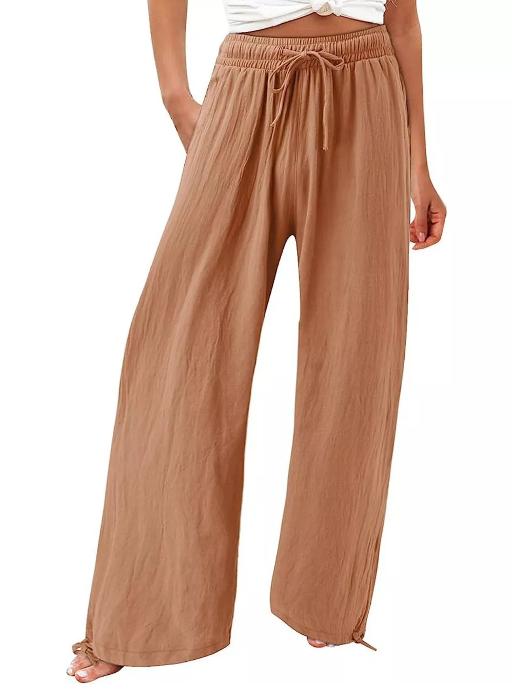 Full Size Wide Leg Pants with Drawstring Waist Plus Size, image 15