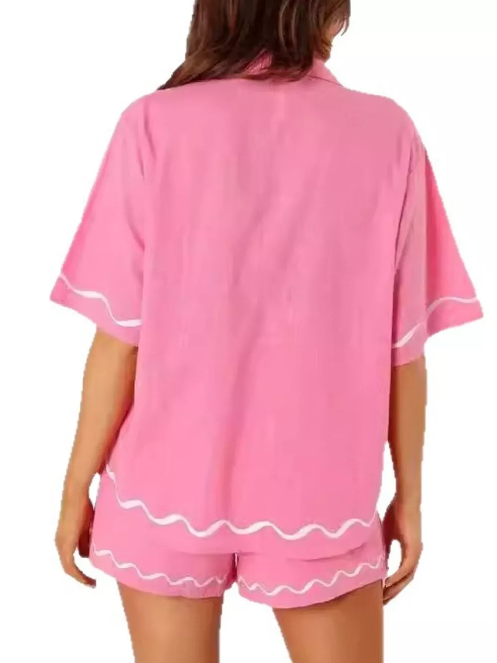 Button Down Contrast Trim Shirt and Shorts Set, image 5
