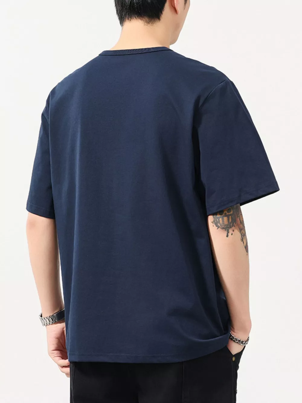 Men's Plus Size Button Detail Short Sleeve T-Shirt, image 3