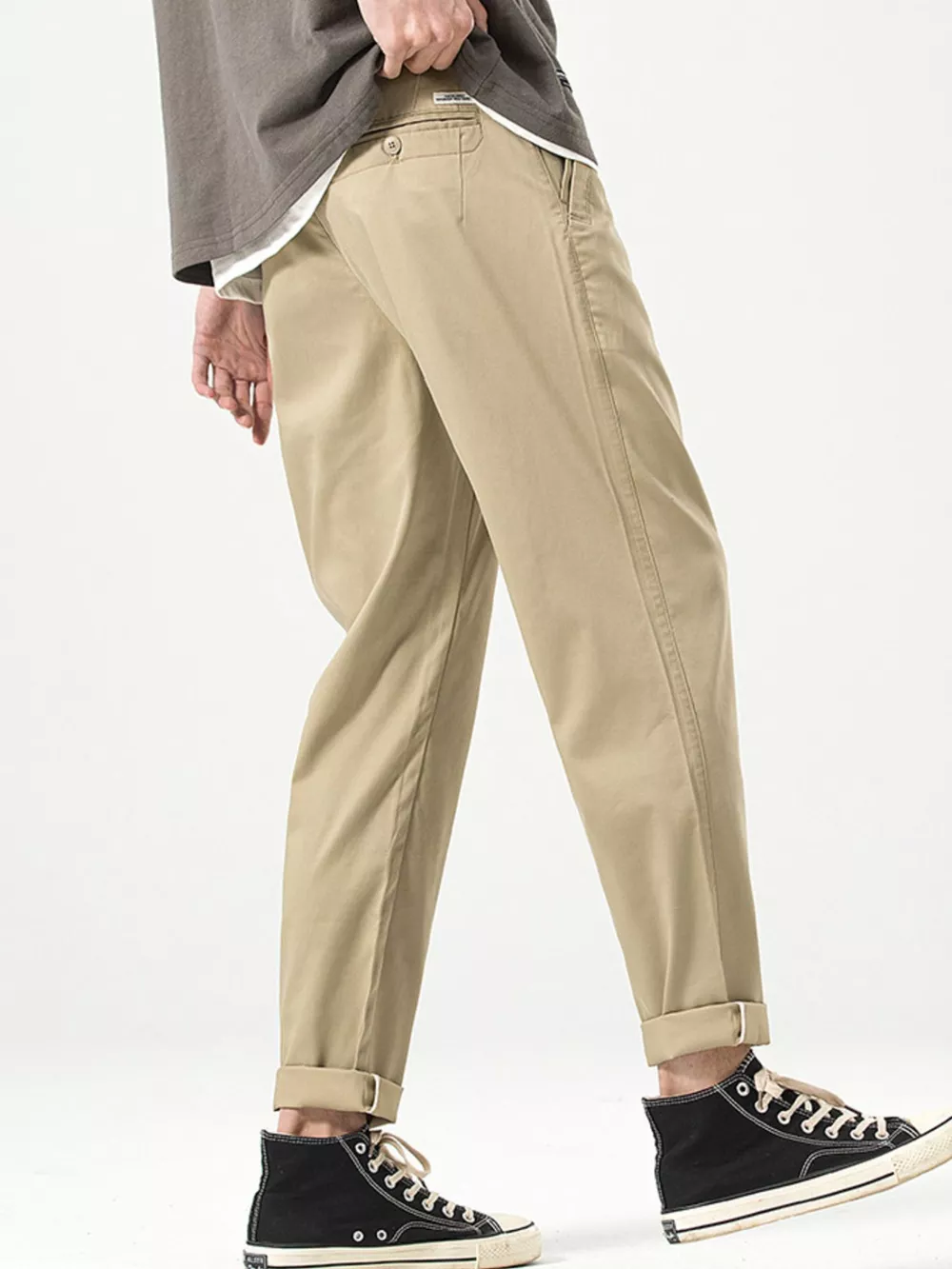 Men's Casual Straight-Leg Cropped Pants, image 3