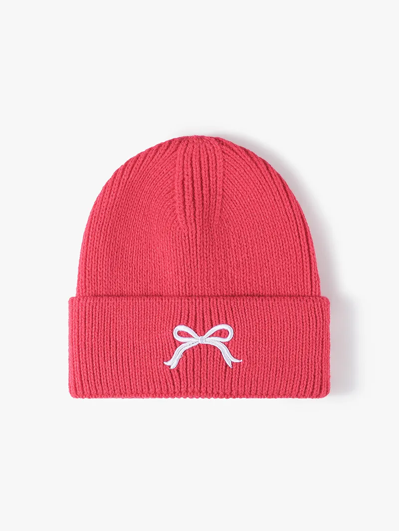 Embroidered Bow Knit Hat, image 9