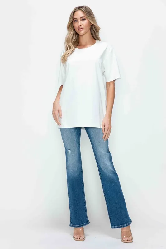 Full Size Distressed High Rise Jeans with Pockets, image 3