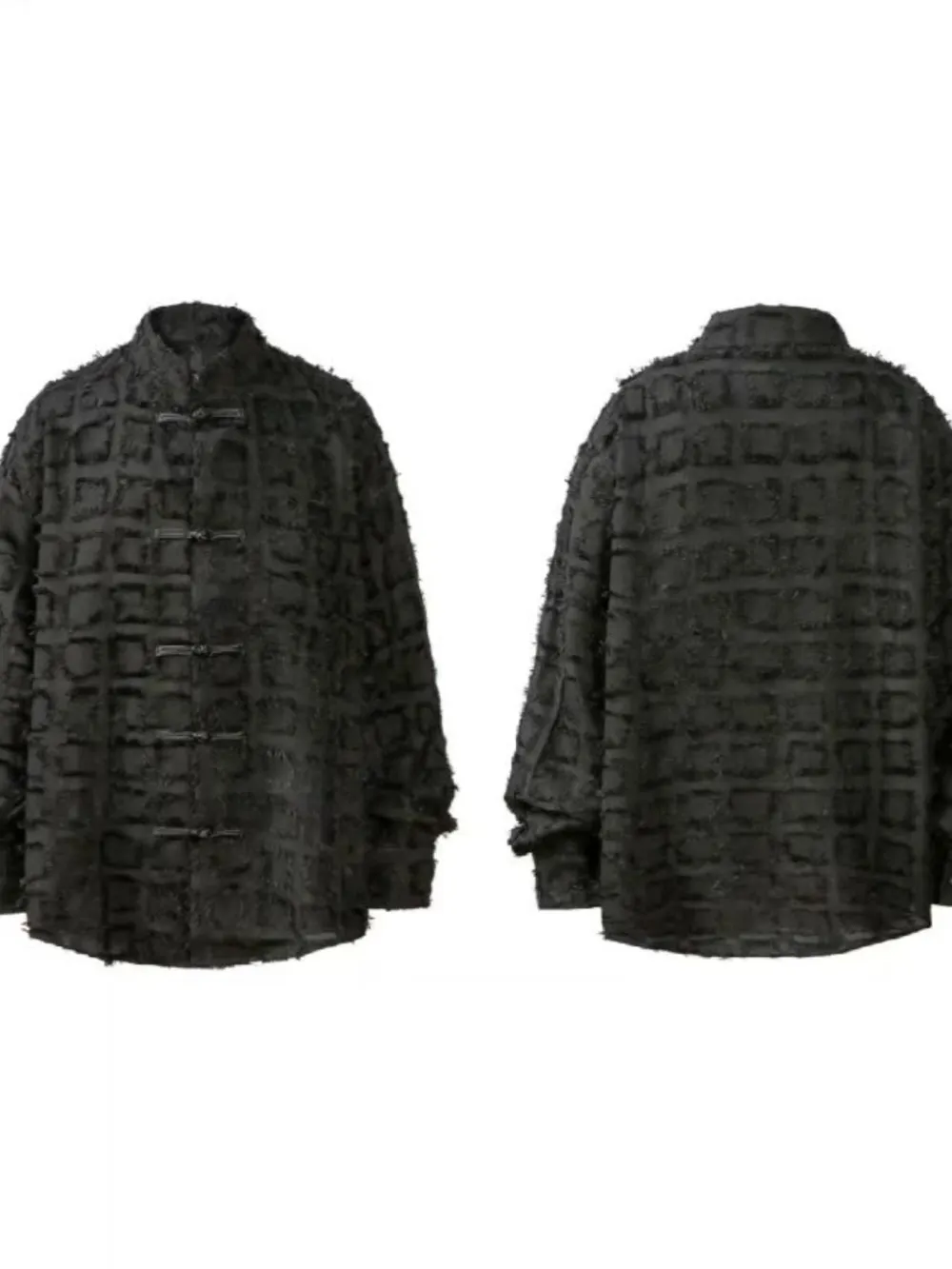 Men's Button Up Textured Oversized Shirt, image 2