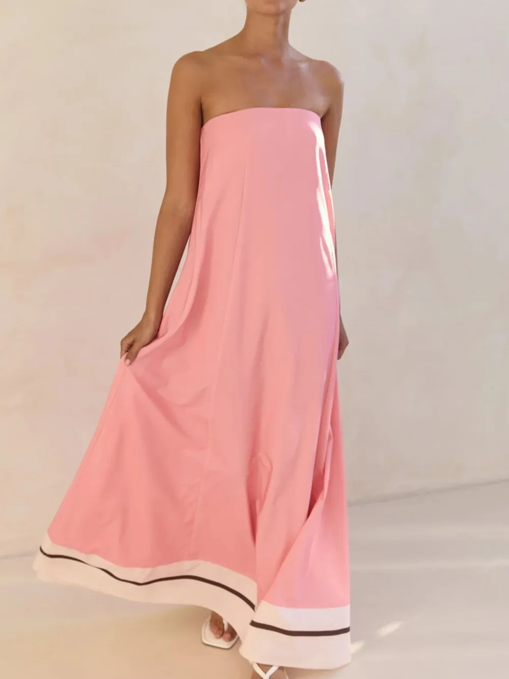 Smocked Printed Tube Maxi Dress, image 5