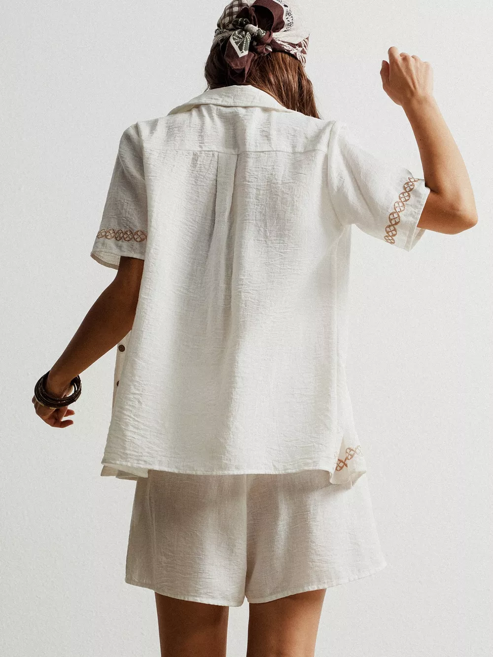 Button Up Short Sleeve Shirt and Shorts Set, image 4