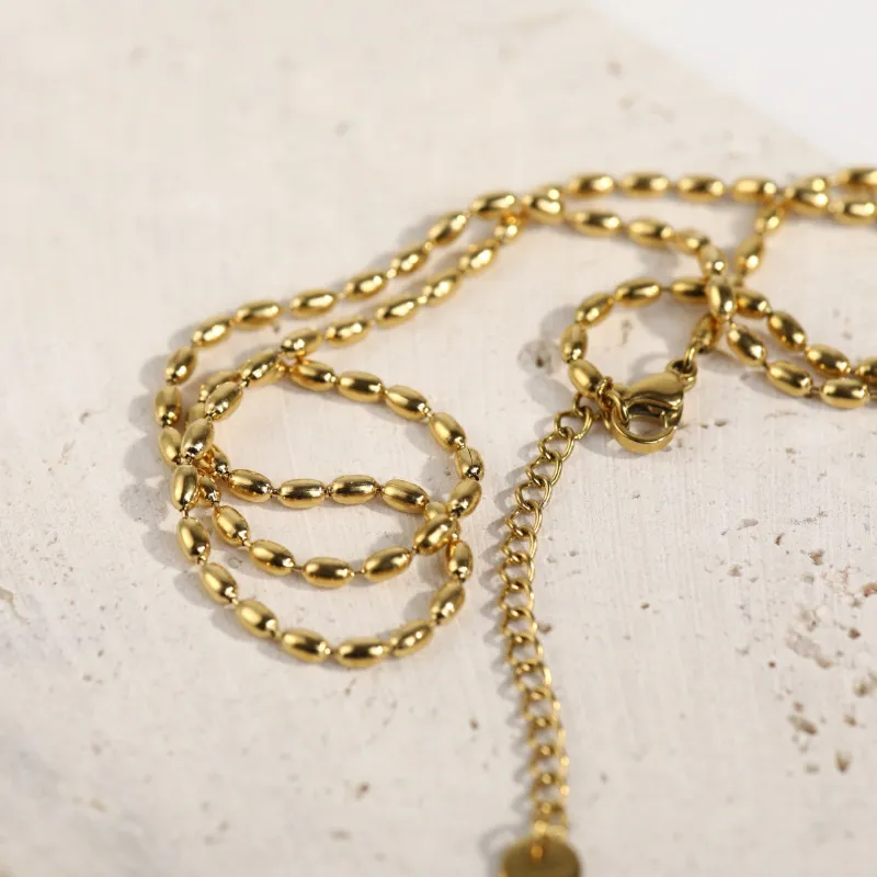 Titanium Steel Beaded Necklace, image 5