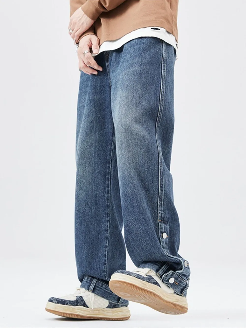 Men's Full Size Wide Leg Relaxed Fit Jeans Plus size, image 3