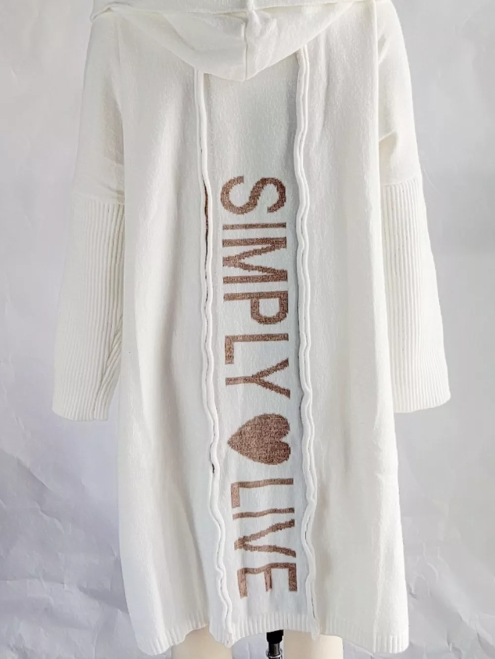Full Size Hooded Knit Open Front Cardigan Plus Size, image 9