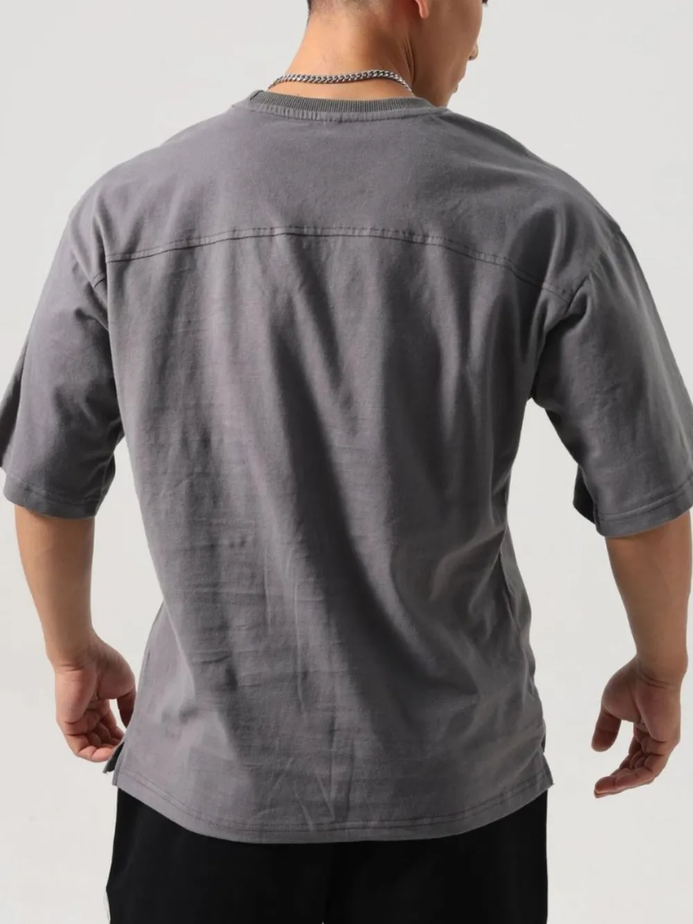 Men's Plus Size Round Neck Half Sleeve T-Shirt, image 4