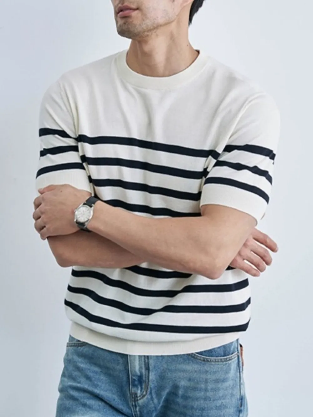 Men's Classic Striped Short Sleeve Knit T-Shirt, image 5