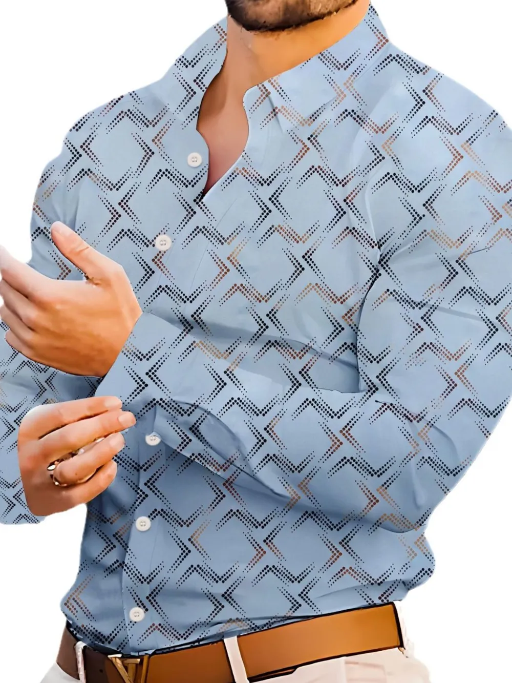 Men's Full Size Button Up Long Sleeve Shirt Plus Size, image 5