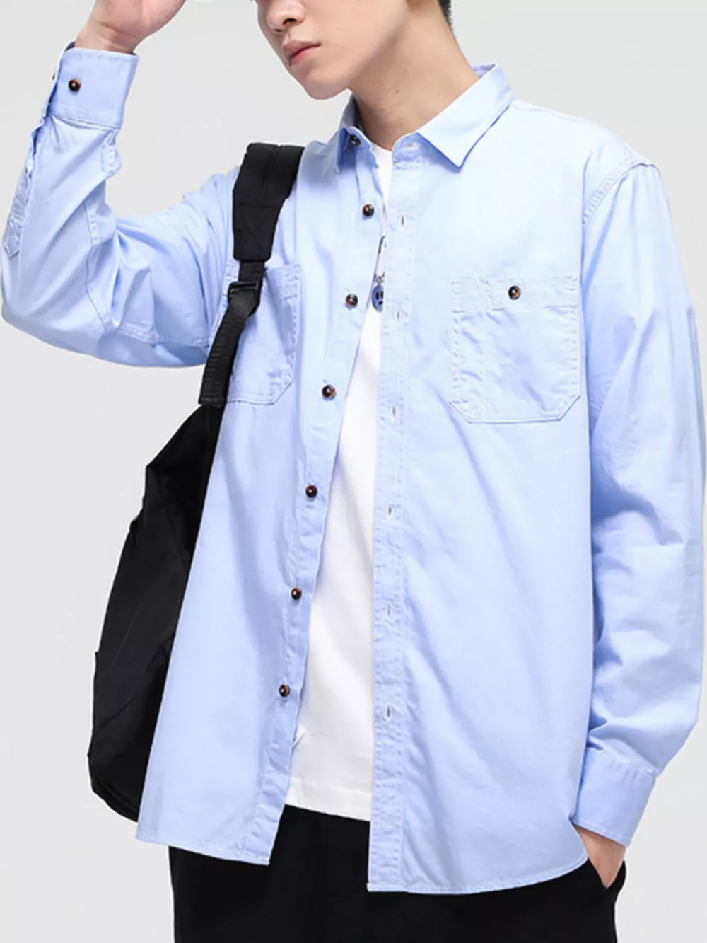 Men's Full Size Button Up Long Sleeve Shirt Plus Size, image 3