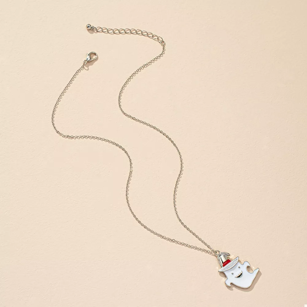 Halloween Cute Ghost Pendant Necklace, image 2