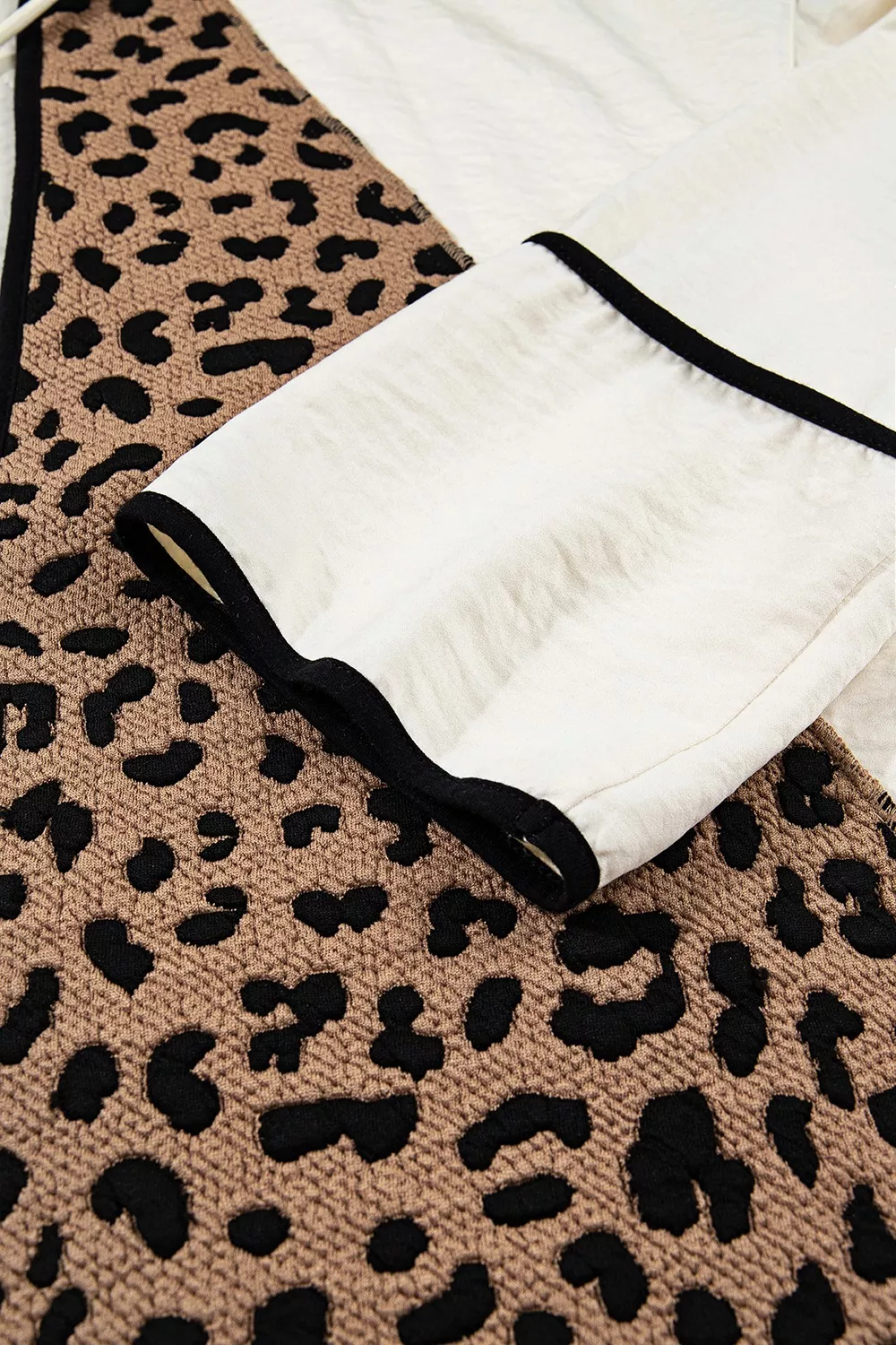 Drawstring Leopard Long Sleeve Hooded Jacket, image 3