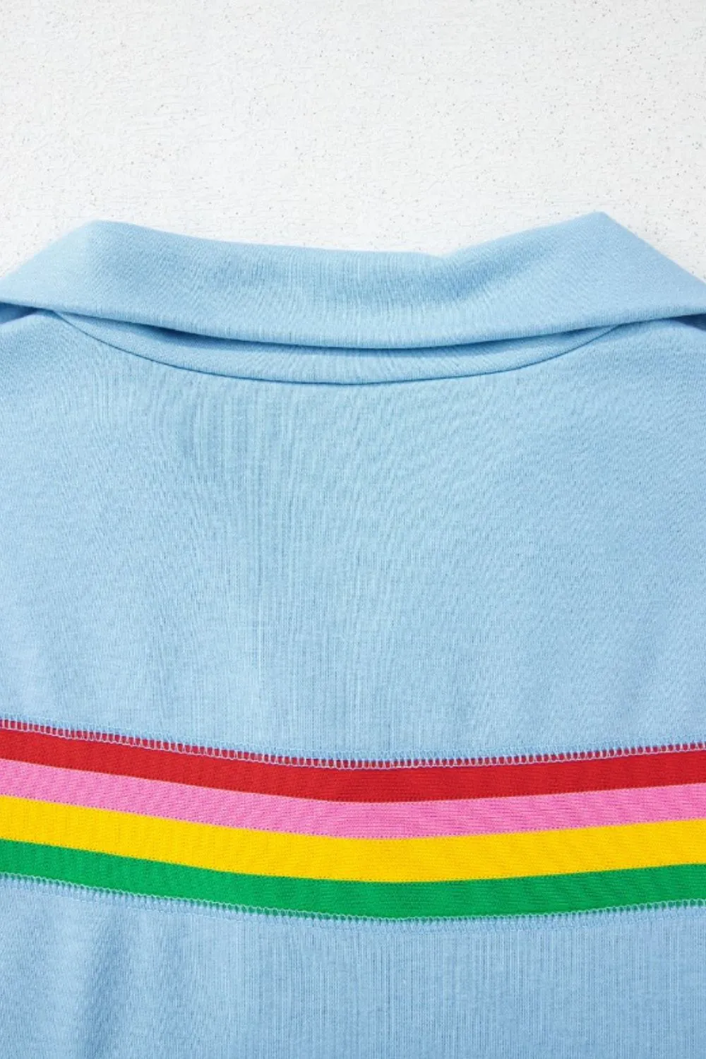 Rainbow Collared Short Sleeve Top and Shorts Set, image 4