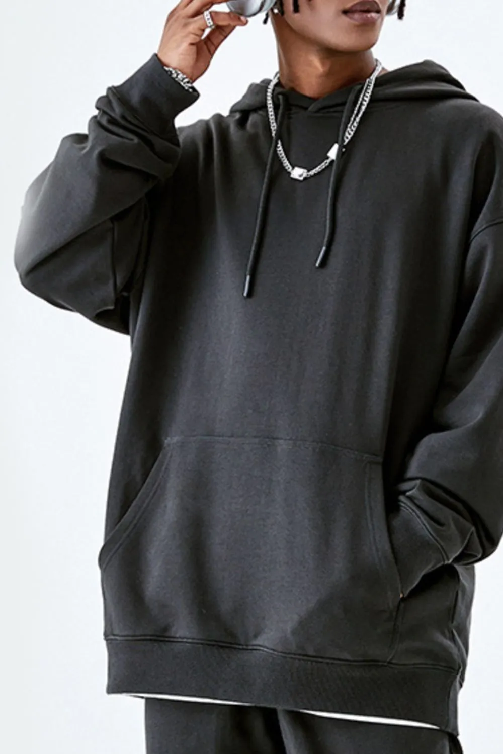 Men's Drawstring Kangaroo Pocket Hoodie, image 14