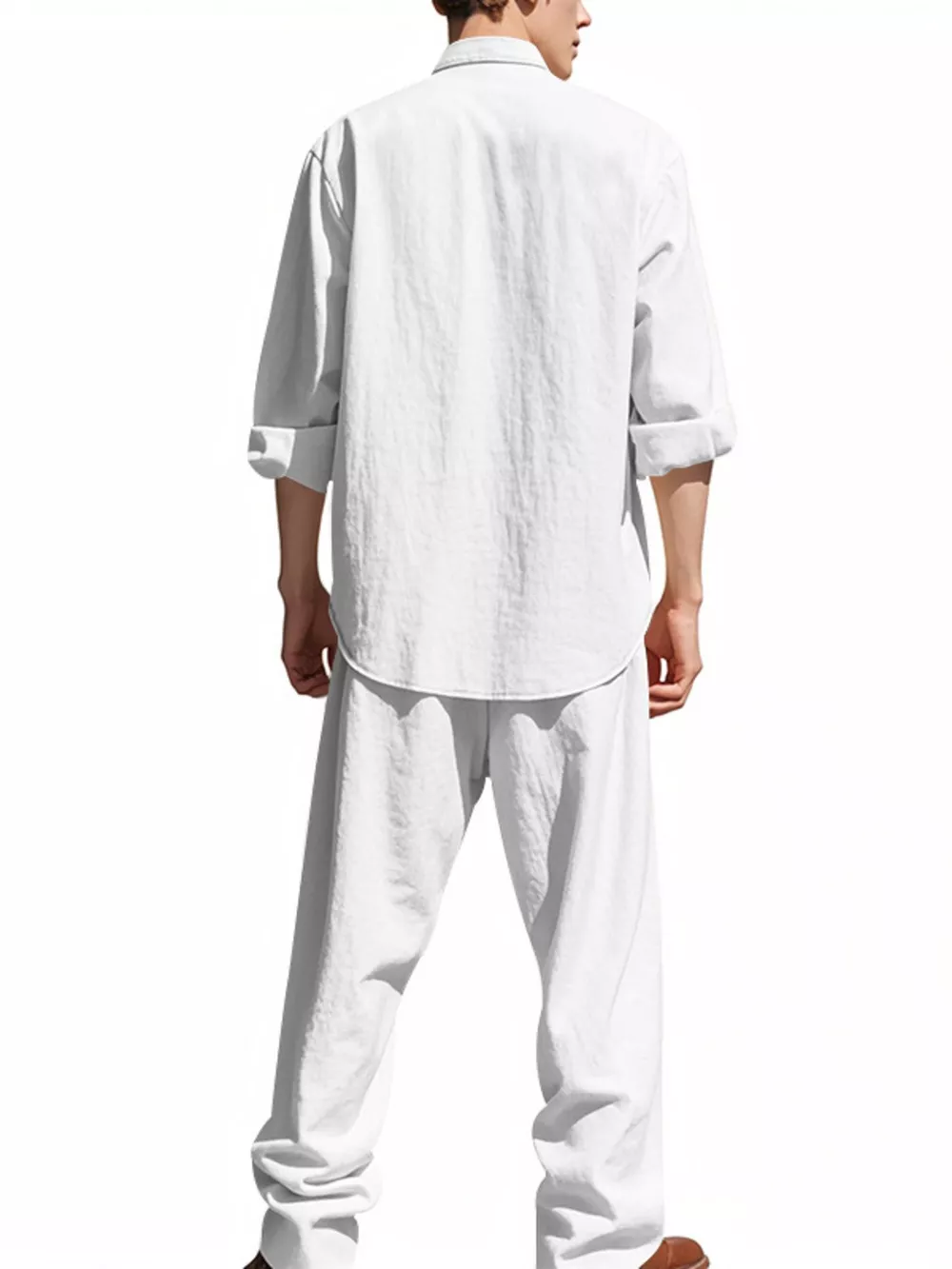 Men's Full Size Casual Button Up Shirt and Pants Plus Size, image 10