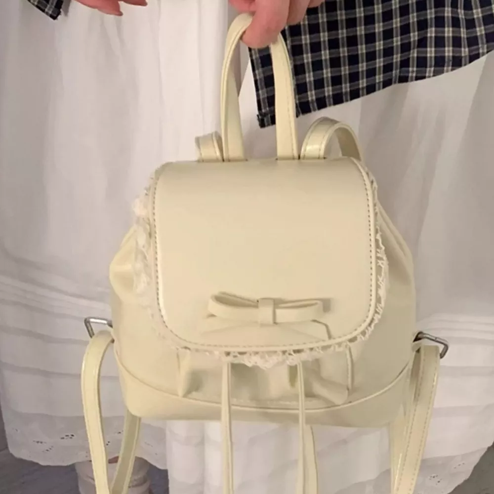 Lace Trim Bowknot Backpack Bag, image 4