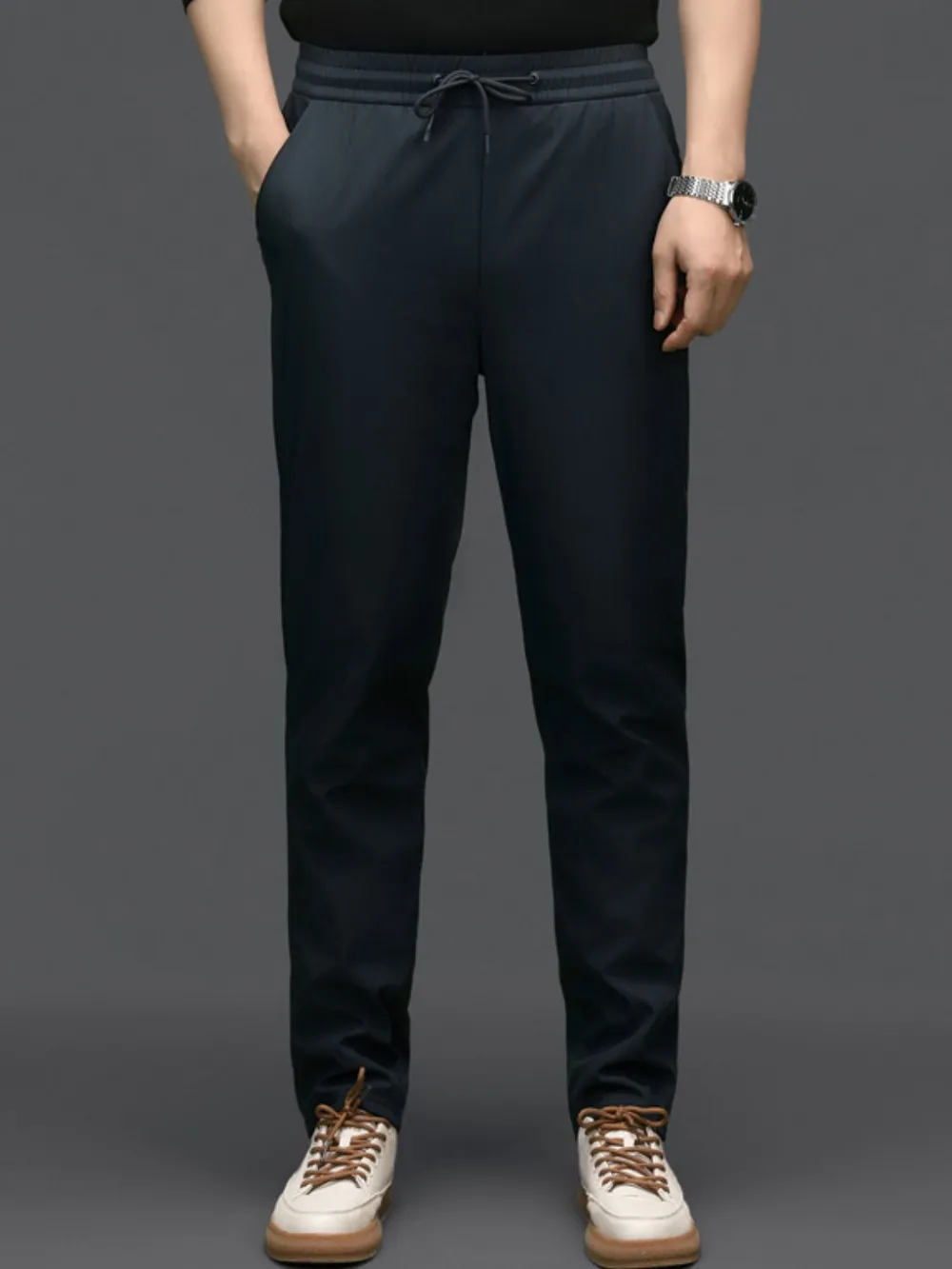 Men's Plus Size Drawstring Joggers with Pockets, image 2