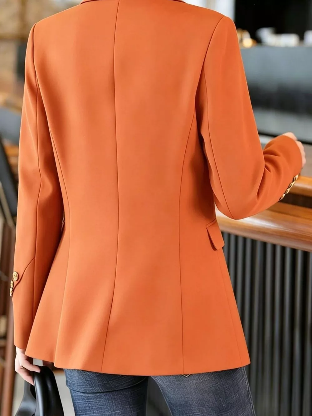 Full Size One Button Lapel Collar Blazer Plus Size, image 23