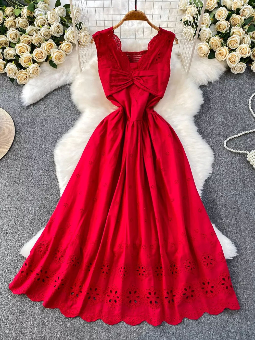 Lace Detail Sleeveless Dress, image 11