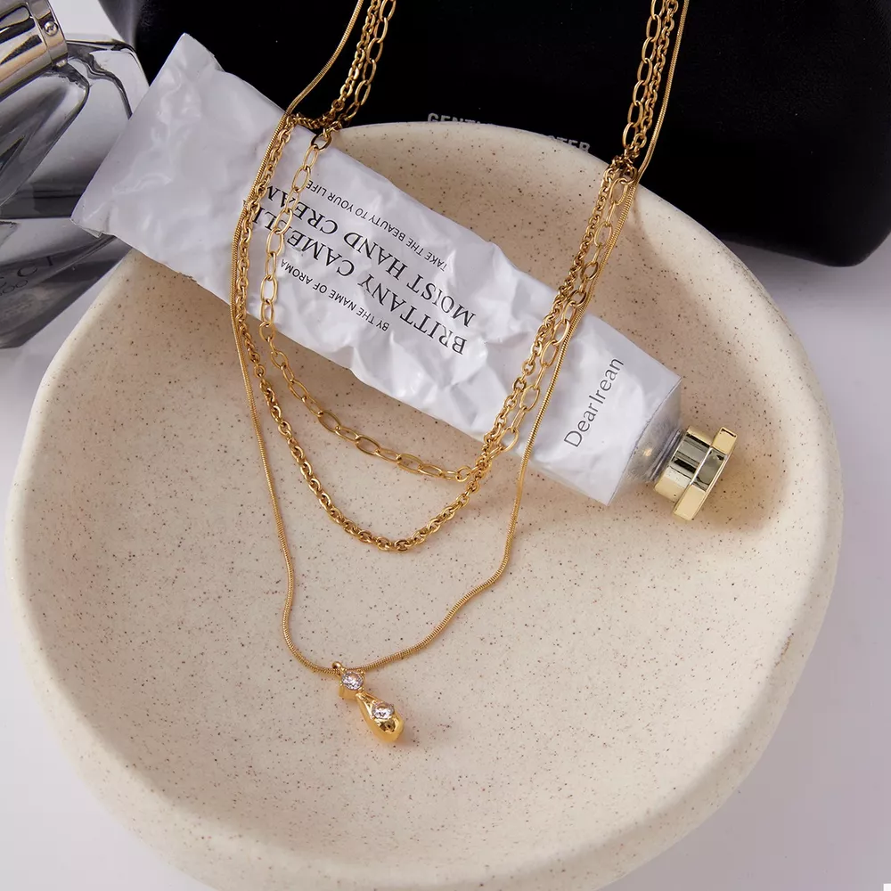 Three Layered Pendant Necklace, image 5